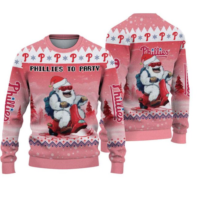 Stocktee Philadelphia Phillies to Party Christmas Limited Edition Knitted Sweater ERL000011