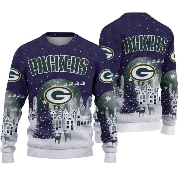 Stocktee Green Bay Packers Christmas Night Limited Edition Knitted Sweater NEW122618