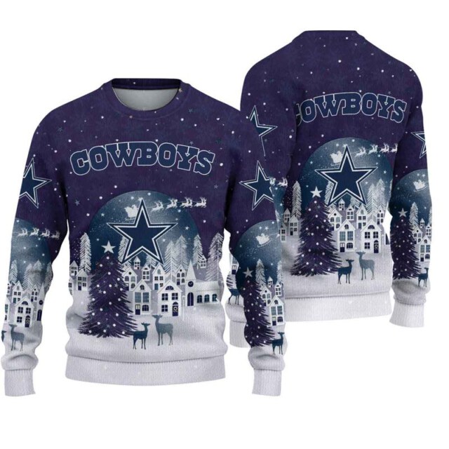 Stocktee Dallas Cowboys Christmas Night Limited Edition Knitted Sweater NEW122601