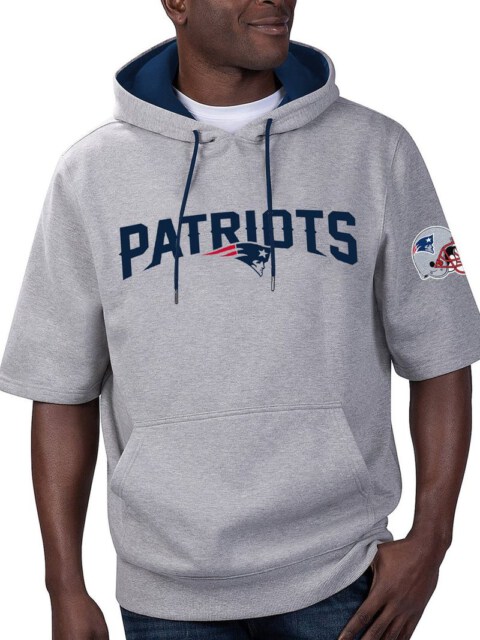 Stocktee New England Patriots Summer  Short Sleeve Pullover Hoodie GTS006341A