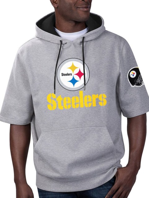 Stocktee Pittsburgh Steelers Summer  Short Sleeve Pullover Hoodie GTS005284A