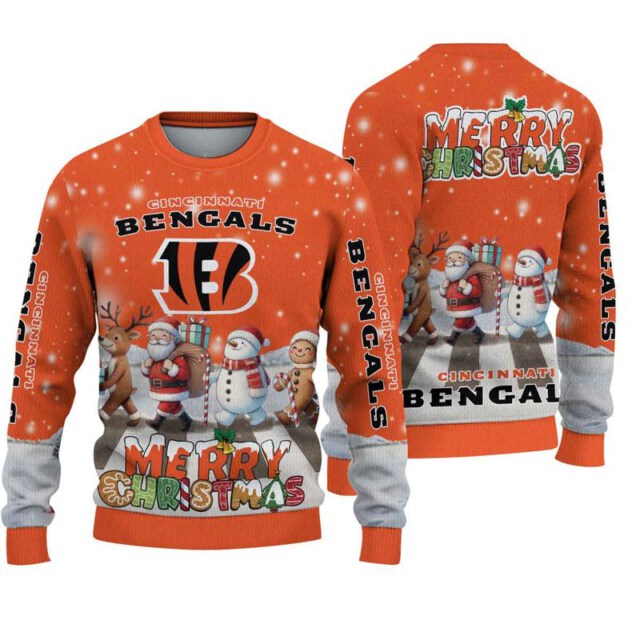 Stocktee Cincinnati Bengals Cute Parade Christmas Limited Edition Knitted Sweater NEW124512