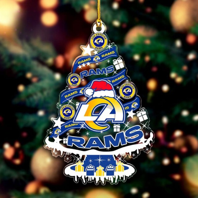 Los Angeles Rams Christmas Tree 1-sided Transparent Mica Ornament GTS012797