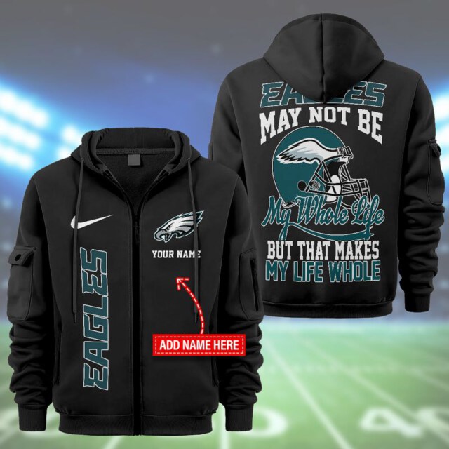 Philadelphia Eagles Colorful My Whole Life Design Limited Edition 2D Fashion Zip Hoodie NEW126324
