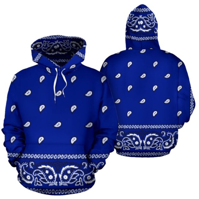 Blue Bandana Limited Edition All Over Print Hoodie Size S-5XL GTS002349