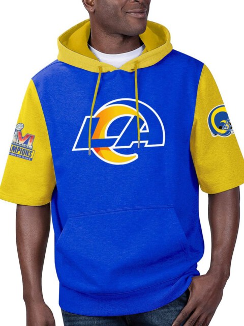 Stocktee Los Angeles Rams Summer Short Sleeve Pullover Hoodie GTS009090