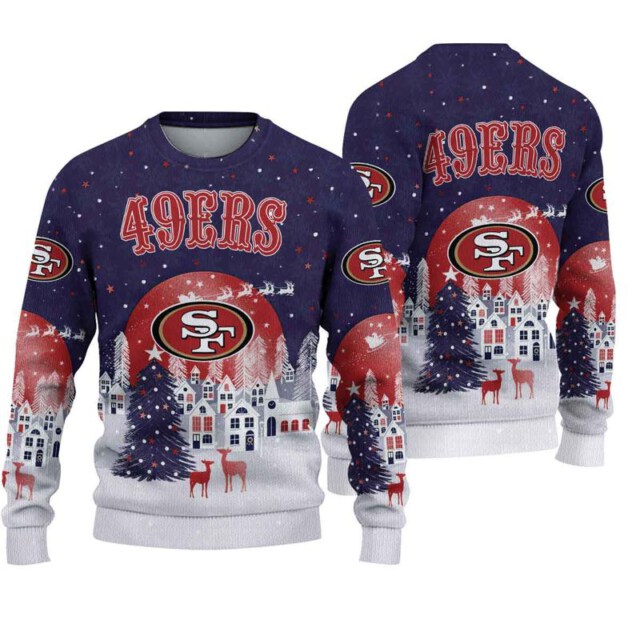 Stocktee San Francisco 49ers Christmas Night Limited Edition Knitted Sweater NEW122621