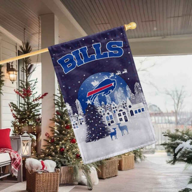 Stocktee Buffalo Bills Christmas Night Flag All Over Printed Flag NEW122613