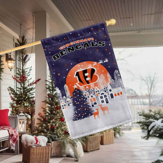 Stocktee Cincinnati Bengals Christmas Night Flag All Over Printed Flag NEW122612