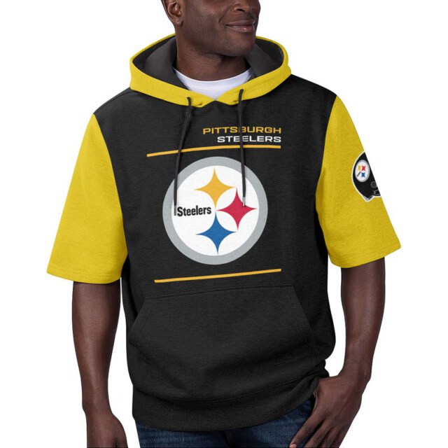 Stocktee Pittsburgh Steelers Summer  Short Sleeve Pullover Hoodie GTS005905