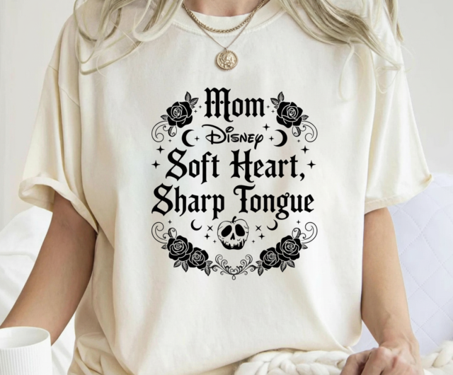 Mom: Soft Heart, Sharp Tongue Gothic Floral Mother's Day T-Shirt