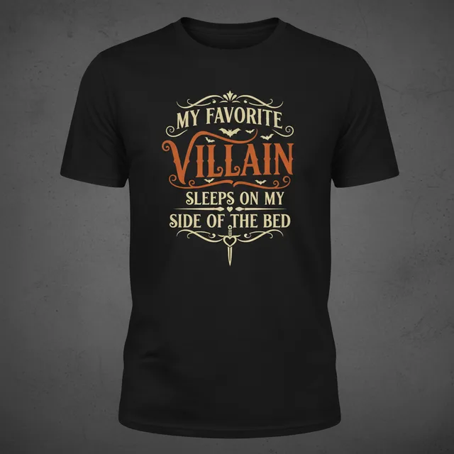 My Favorite Villain Sleeps on My Side of the Bed Vintage Halloween T-Shirt