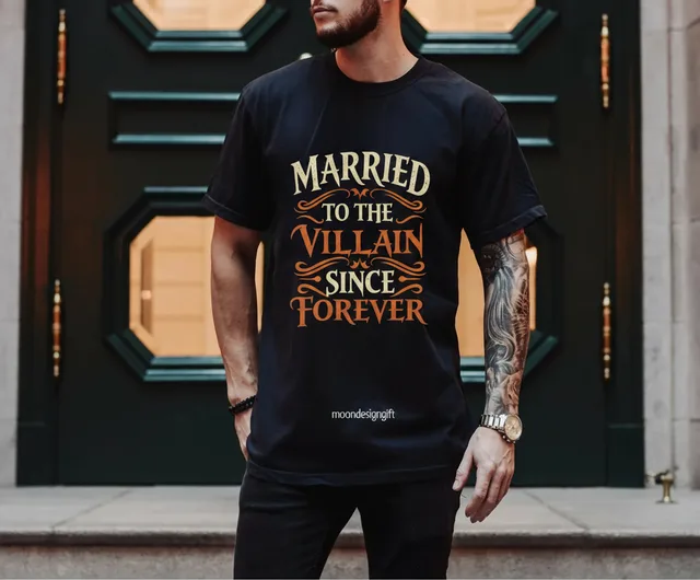 Married To The Villain Since Forever Vintage Halloween T-Shirt