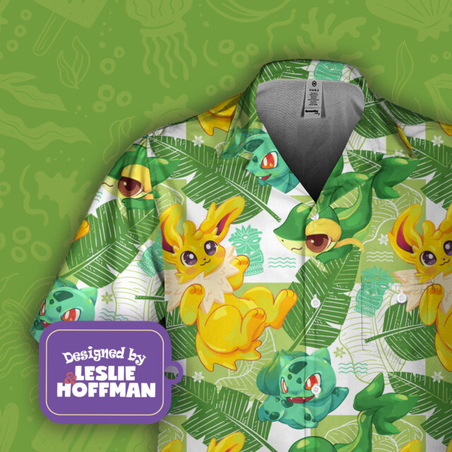 Jolteon Green Poke Hawaiian Shirt