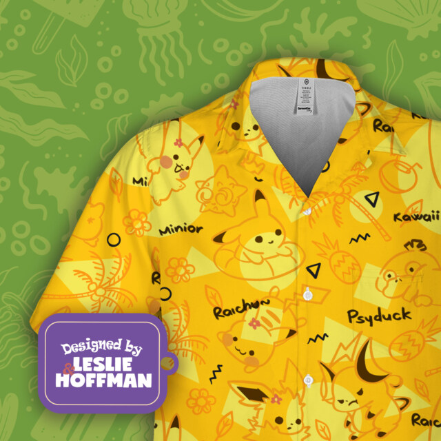 Pikachu Yellow Poke Hawaiian Shirt