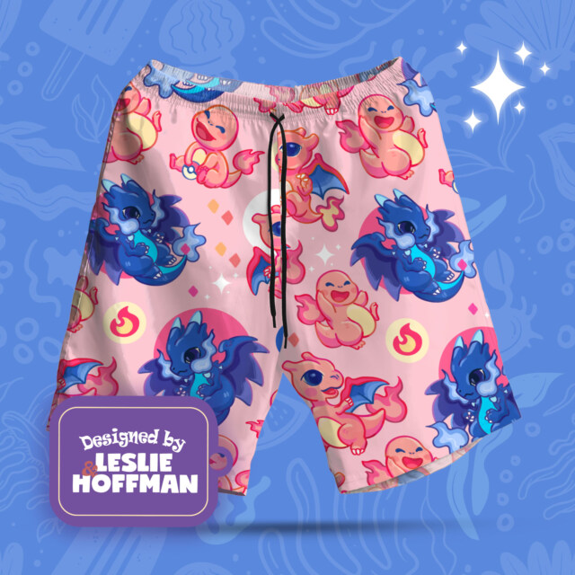 Mega Charizard Poke Shorts, Women’s Board Shorts