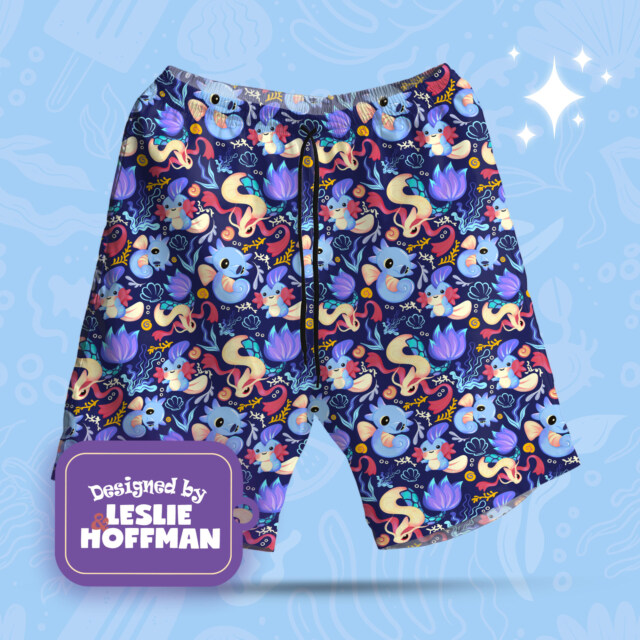 Milotic Water Poke Shorts, Women’s Board Shorts