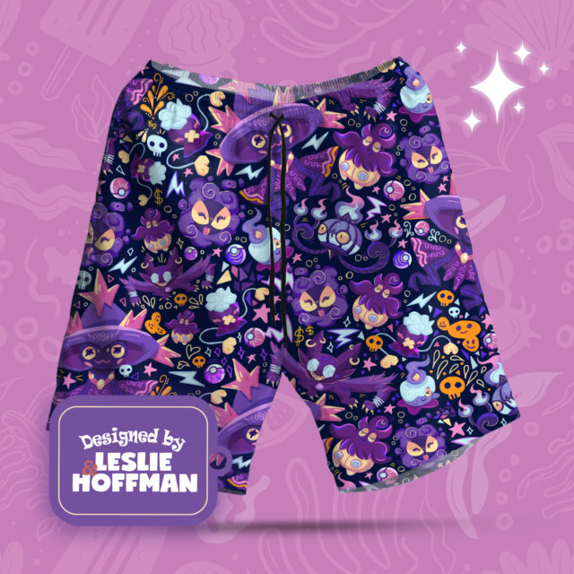 Mismagius Ghost Poke Shorts, Women’s Board Shorts