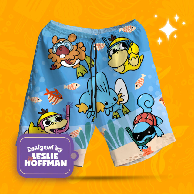 Pokemon Diving Poke Shorts, Women’s Board Shorts
