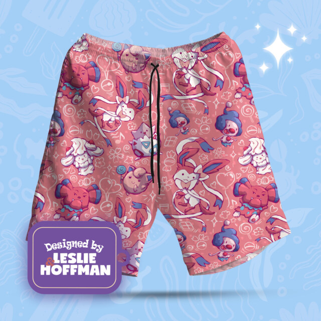 Sylveon Fairy Pinky Poke Shorts, Women’s Board Shorts