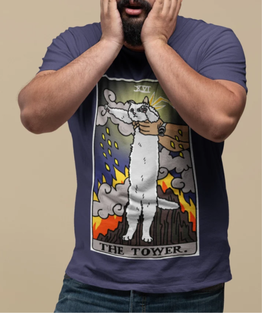 THE ORIGINAL CAT MEME THE TOWER TAROT SHIRT