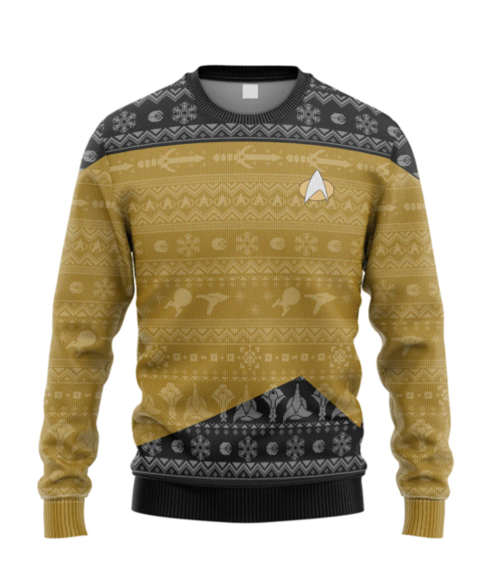 S.T The Next Generation 1987 Yellow Ugly Christmas Sweater