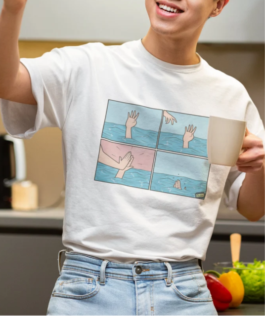 DROWNING HIGH FIVE T SHIRT