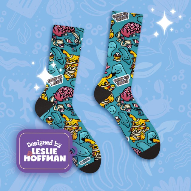 Pikachu Zombie Jocker Blue Poke Socks