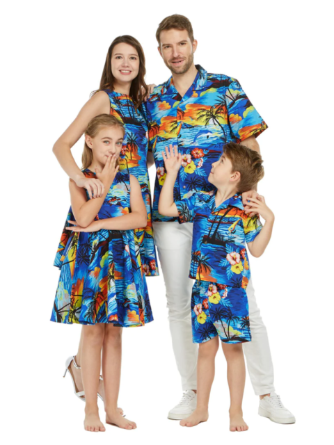 Family Set in Orchid Paradise Navy