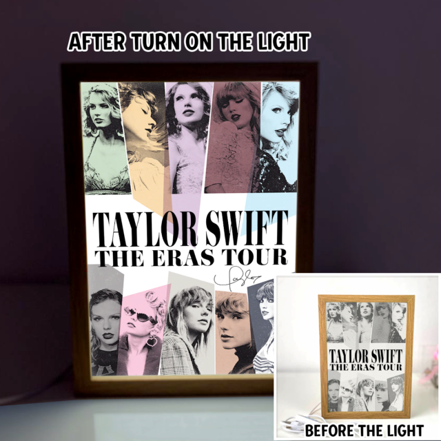 The Eras Tour 4D Art Led Light Wooden Frame Night Light Decoration