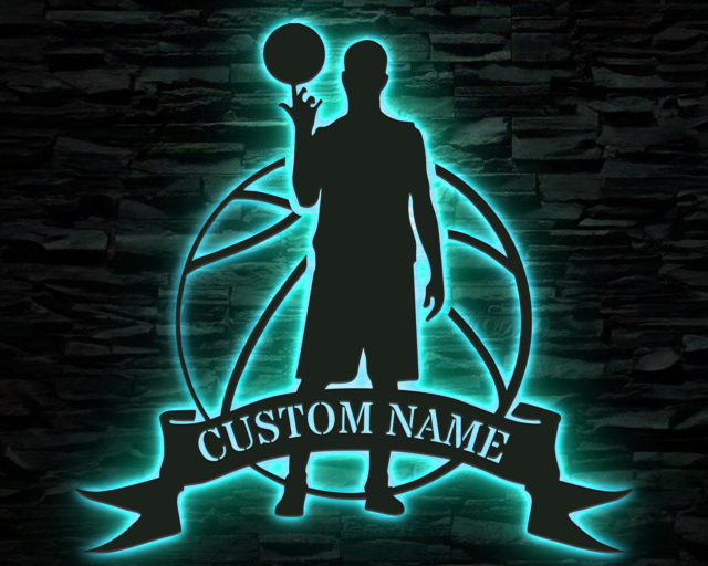 Custom Volleyball Hausfrieden Neon Lights Metal Wall Art Personalized Volleyball Player Name Sign Decoration Volleyball Sport Decor Father’s Day