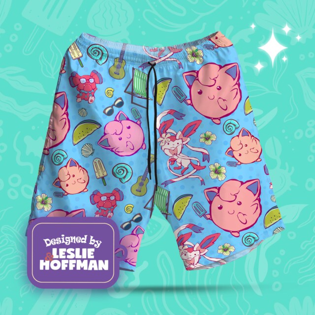 Jigglypuff Hawaii Pokemon Shorts, Women’s Board Shorts