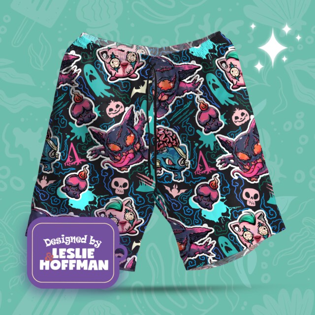 Bulbasaur Zombie Blue Pokemon Shorts, Women’s Board Shorts