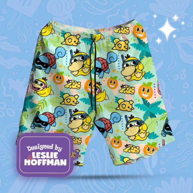 Psyduck Squirtle Pokemon Shorts, Women’s Board Shorts
