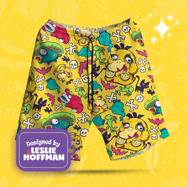 Psyduck Zombie Pokemon Shorts, Women’s Board Shorts