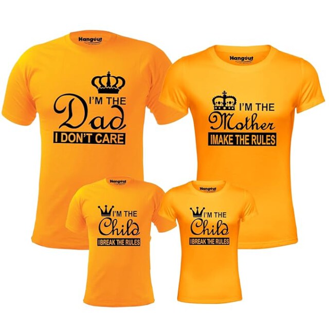 Men Women Boy Girl T Shirts | Cotton Regular Fit-Dad Mom Son Daughter | Set of 4 | Family Matching Twinning Tshirts