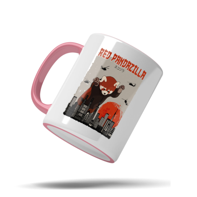 Christmas Red Pandazilla  Mug, Seasonal Decor, Pinkmas Gift For Her