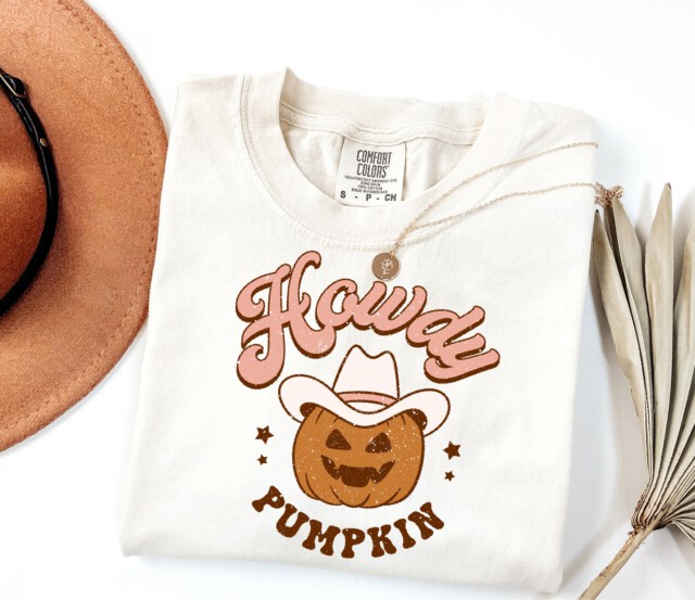 Retro Halloween Shirt, Howdy Pumpkin Western Shirt, Womens Halloween Shirt, Cute Country Howdy Shirt, Pumpkin Shirt, Fall Graphic Tee