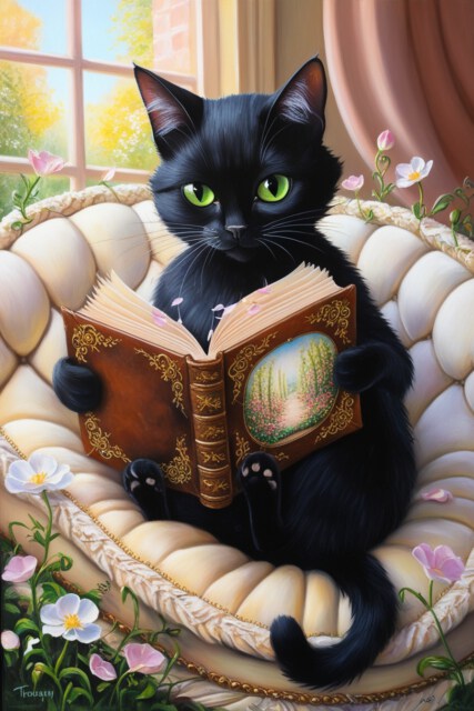 Trendy Cute Cat Posters Funny Siamese Cat Reading In Bed Canvas Wall Art Wall Decor 8x10in (04)