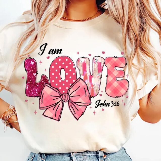  Unisex POD Printed T-Shirt - Valentine’s Day Gift - Love Heart Design