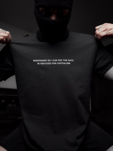 Missionary so I can see the hate in her eyes for capitalism - Unisex T-shirt - Pepper