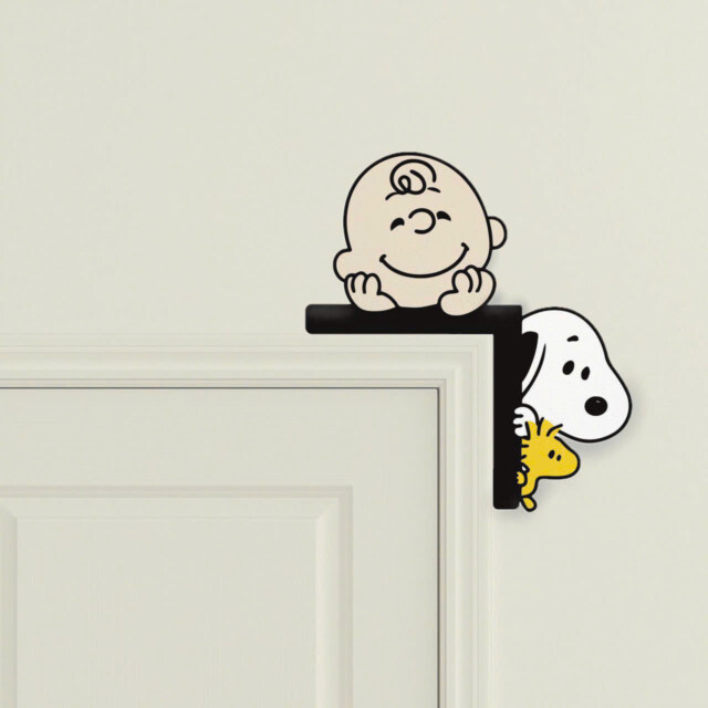 Charlie Brown dreaming | Snoopy and Woodstock curious door corner decor 