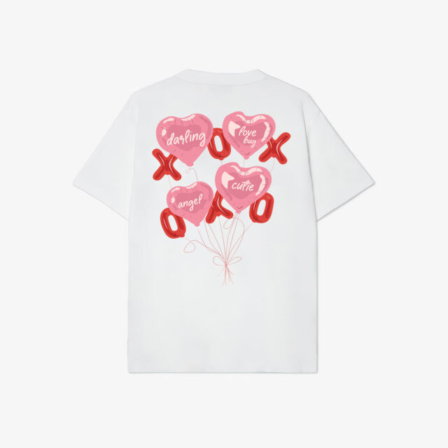 Angle Cute Pink Balloon Short Sleeve T-shirt