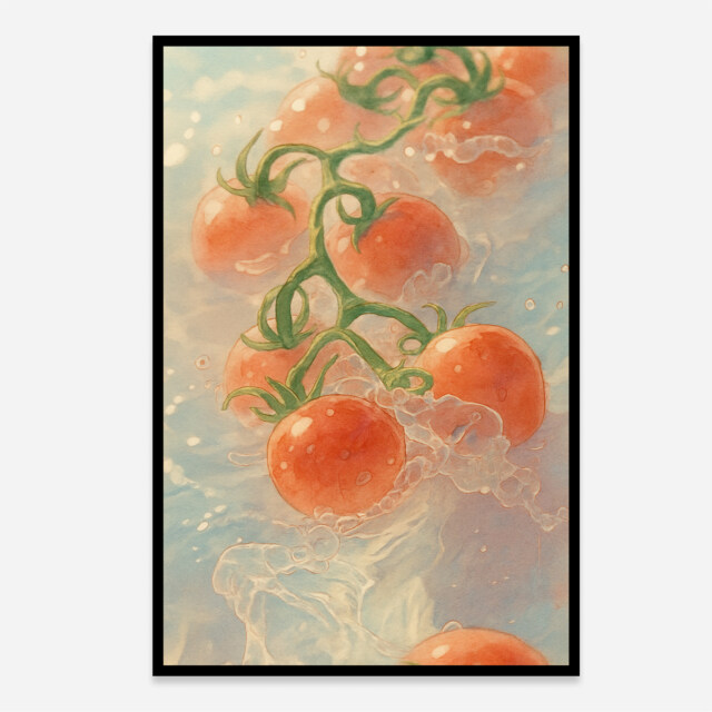 Crimson Tomatoes on the Vine Aesthetic Art Print