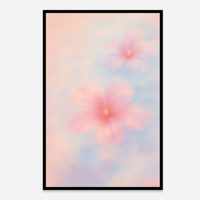 Pink Flowers Aesthetic Art Print