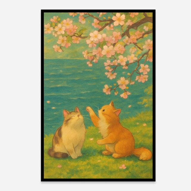 Cats Style Hand-Drawn Illustration Aesthetic Art Print