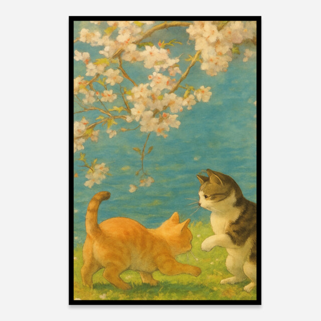 Cats Style Hand-Drawn Illustration 02 Aesthetic Art Print