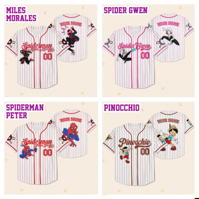 Custom Disney Famous Characters Collection, Baseball Jersey Team 2