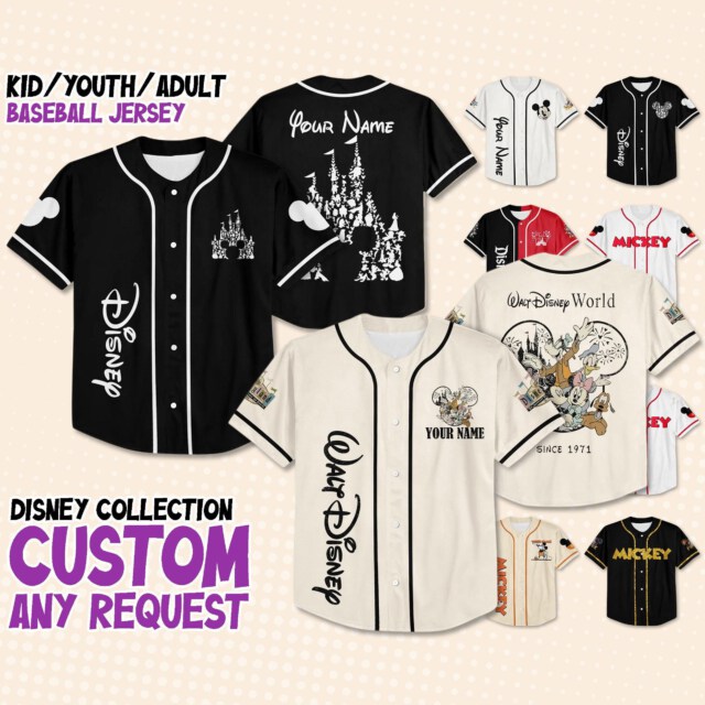 Custom Disney Baseball Jersey Team Disneyland