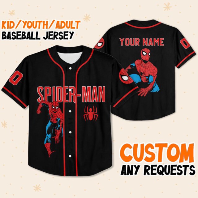 Personalize Disney Amazing Spider Man Vintage Classic Black No Striped